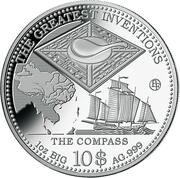 10 Dollars - Elizabeth II The Compass, Cook Islands, 2014 reverse image