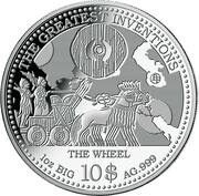 10 Dollars - Elizabeth II The Wheel, Cook Islands, 2014 reverse image
