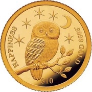 10 Dollars - Elizabeth II Happy Owl, Cook Islands, 2016 reverse image