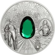 10 Dollars - Elizabeth II Dresden Green Diamond, Cook Islands, 2017 reverse image