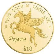 10 Dollars - Elizabeth II Pegasus, Cook Islands, 2022 reverse image