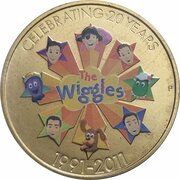 1 Dollar - Elizabeth II 4th Portrait - Wiggles - Band and Friends, Australia, 2011 reverse image