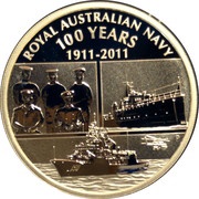 1 Dollar - Elizabeth II 4th Portrait - Royal Australian Navy, Australia, 2011 reverse image