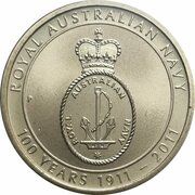 1 Dollar - Elizabeth II 4th Portrait - Royal Australian Navy 100th Anniversary, Australia, 2011 reverse image