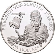 20 Dollars - Elizabeth II Friedrich von Schiller, Cook Islands, 1993 reverse image