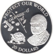 20 Dollars - Elizabeth II Galapagos, Cook Islands, 1993 reverse image