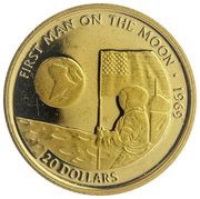 20 Dollars - Elizabeth II First Man on the Moon, Cook Islands, 1995 reverse image