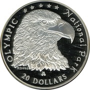 20 Dollars - Elizabeth II Olympic National Park, Cook Islands, 1996 reverse image