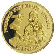 20 Dollars - Elizabeth II Friedrich von Schiller, Cook Islands, 1996 reverse image