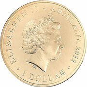 1 Dollar - Elizabeth II 4th Portrait - Wallabies - Men of Gold obverse image
