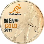 1 Dollar - Elizabeth II 4th Portrait - Wallabies - Men of Gold, Australia, 2011 reverse image