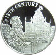 20 Dollars - Elizabeth II 13th Century, Cook Islands, 1997 reverse image