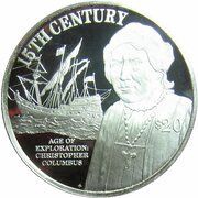 20 Dollars - Elizabeth II 15th Century, Cook Islands, 1997 reverse image