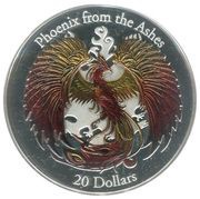 20 Dollars - Elizabeth II Phoenix from the Ashes, Cook Islands, 2015 reverse image