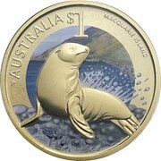1 Dollar - Elizabeth II 4th Portrait - Macquarie Island reverse image