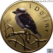 1 Dollar - Elizabeth II 4th Portrait - Air Series - Kookaburra, Australia, 2011 reverse image