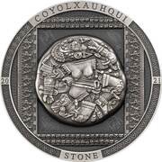 20 Dollars - Elizabeth II Coyolxauhqui Stone, Cook Islands, 2021 reverse image