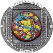 20 Dollars - Elizabeth II Coyolxauhqui Stone, Cook Islands, 2021 reverse image