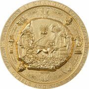 20 Dollars - Elizabeth II Bactrian Cybele Disk; gilded, Cook Islands, 2021 reverse image