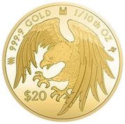 20 Dollars - Elizabeth II Eagle, Cook Islands, 2022 reverse image