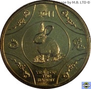 1 Dollar - Elizabeth II 4th Portrait - Year of the Rabbit, Australia, 2011 reverse image