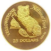 25 Dollars - Elizabeth II Yellowstone National Park, Cook Islands, 1996 reverse image