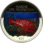 25 Dollars - Elizabeth II Comber, Cook Islands, 2000 reverse image
