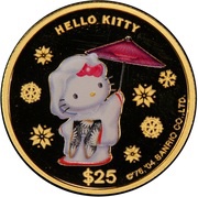 25 Dollars - Elizabeth II Hello Kitty, Cook Islands, 2004 reverse image