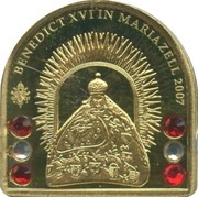 25 Dollars - Elizabeth II Papal Visit to Mariazell, Cook Islands, 2007 reverse image