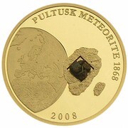 25 Dollars - Elizabeth II Pultusk Meteorite, Cook Islands, 2008 reverse image