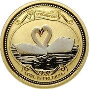 25 Dollars - Elizabeth II White Swans, Cook Islands, 2008 reverse image