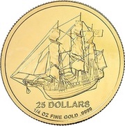 25 Dollars - Elizabeth II Bounty, Cook Islands, 2009 reverse image