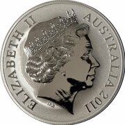 1 Dollar - Elizabeth II 4th Portrait - Silver Kangaroo obverse image
