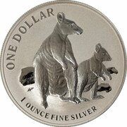 1 Dollar - Elizabeth II 4th Portrait - Silver Kangaroo, Australia, 2011 reverse image