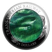 25 Dollars - Elizabeth II Trans-Siberian Railway, Cook Islands, 2016 reverse image