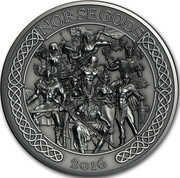 25 Dollars - Elizabeth II Norse Gods, Cook Islands, 2016 reverse image