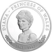 25 Dollars - Elizabeth II Princess Diana: 20th Anniversary, Cook Islands, 2017 reverse image
