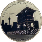 1 Dollar - Elizabeth II 4th Portrait - Capital Bridges - Pyrmont Bridge - Sydney, Australia, 2011 reverse image