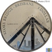 1 Dollar - Elizabeth II 4th Portrait - Capital Bridges - Story Bridge - Brisbane, Australia, 2011 reverse image