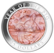 25 Dollars - Elizabeth II Year of the Pig, Cook Islands, 2019 reverse image