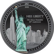 25 Dollars - Elizabeth II Miss Liberty, Cook Islands, 2021 reverse image