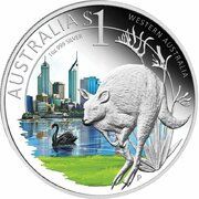 1 Dollar - Elizabeth II 4th Portrait - Kangaroo - Western Australia, Australia, 2011 reverse image