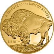 25 Dollars - Charles III U.S. Buffalo gold, Cook Islands, 2024 reverse image
