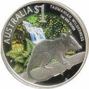 1 Dollar - Elizabeth II 4th Portrait - Spotted-tailed Quoll - Tasmania, Australia, 2011 reverse image