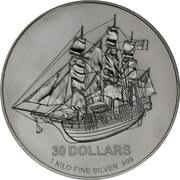 30 Dollars - Elizabeth II Bounty, Cook Islands, 2009 reverse image