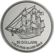 30 Dollars - Elizabeth II Bounty, Cook Islands, 2012 reverse image