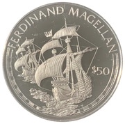 50 Dollars - Elizabeth II Ferdinand Magellan, Cook Islands, 1988 reverse image