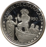 50 Dollars - Elizabeth II Samuel de Champlain, Cook Islands, 1988 reverse image