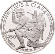 50 Dollars - Elizabeth II Lewis and Clark, Cook Islands, 1988 reverse image