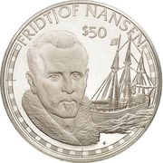 50 Dollars - Elizabeth II Fridtjof Nansen, Cook Islands, 1988 reverse image